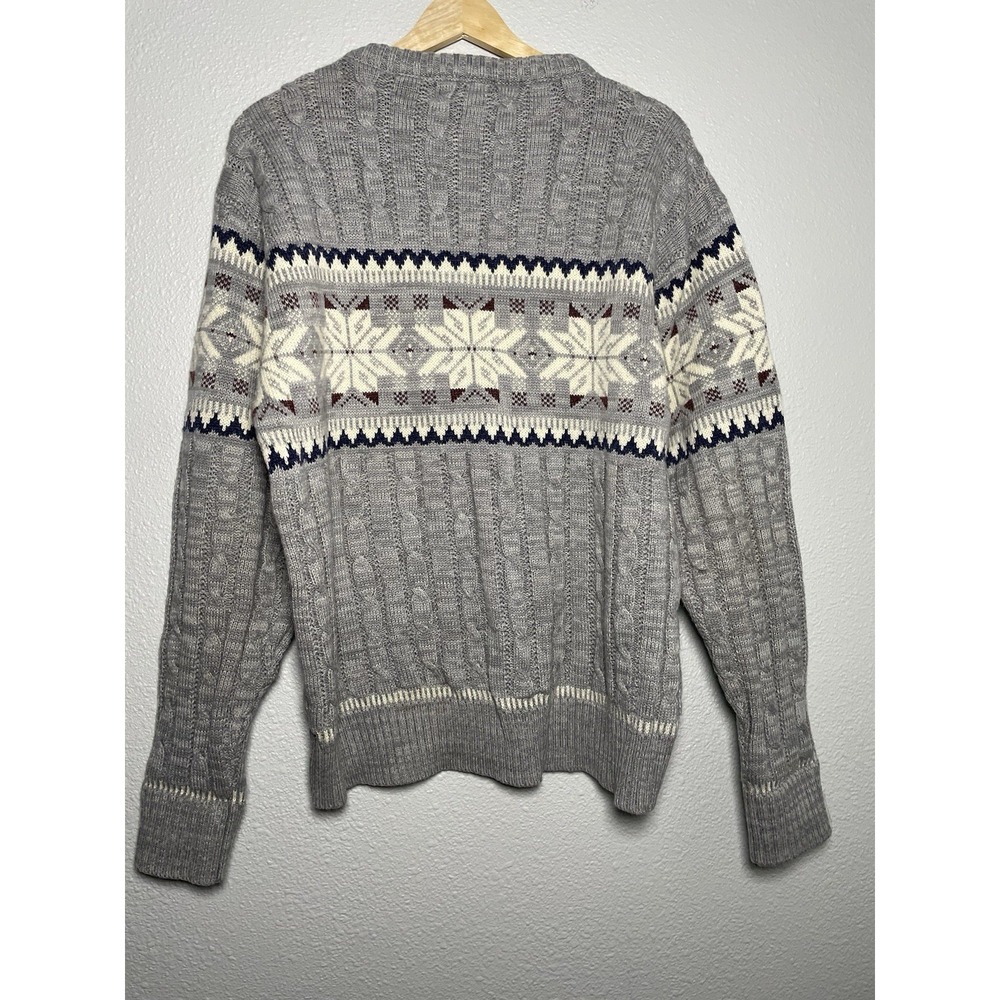 Vintage 90's Mervyn's Men's‎ Collection Fair Isle Cable Knit Sweater Size XL - Picture 2 of 6